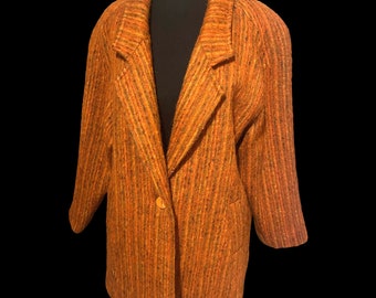 Vintage Orange Mohair Wool Blazer