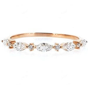 Wedding Ring | Marquise cut wedding ring| Lab grown diamond ring| Promise ring for Her| Gold Ring | Statement Ring| Flush fit setting