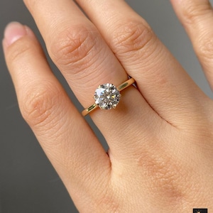 2.0CT Round cut  Diamond Ring|Engagement Ring| Lab grown diamond |gift fort her |Gold Ring | Statement Ring | Wedding Ring | Gift for her