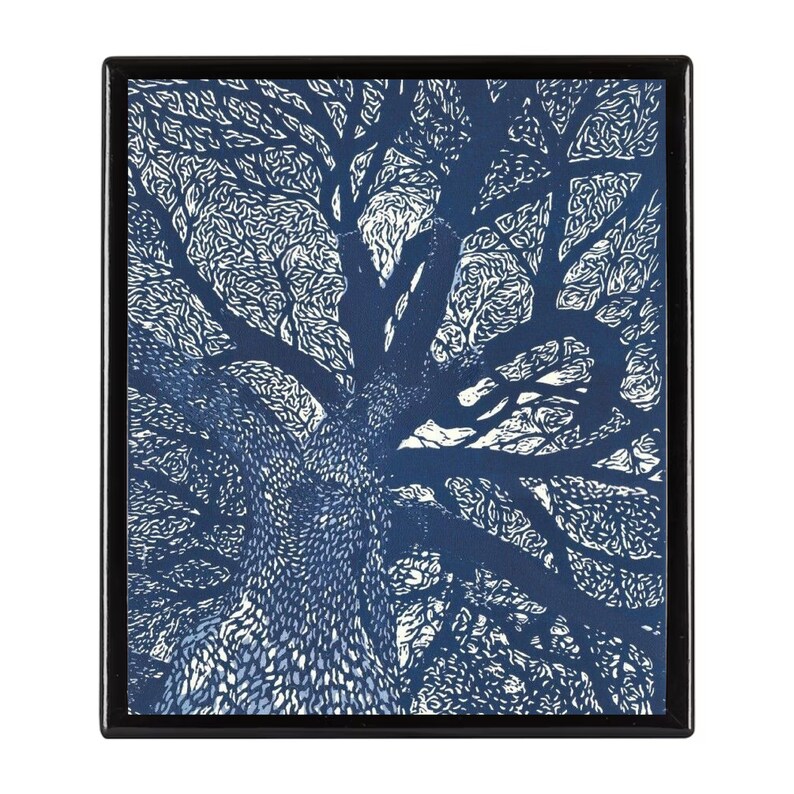 Blue Tree Art Beautiful Tree Wall Design vintage Art Tree Pattern Art