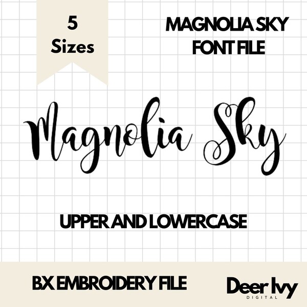 Magnolia Sky Embroidery Font - Etsy