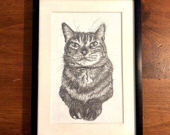 Custom Hand-Drawn Graphite Pet Portrait, Dog or Cat Art (Made to Order)