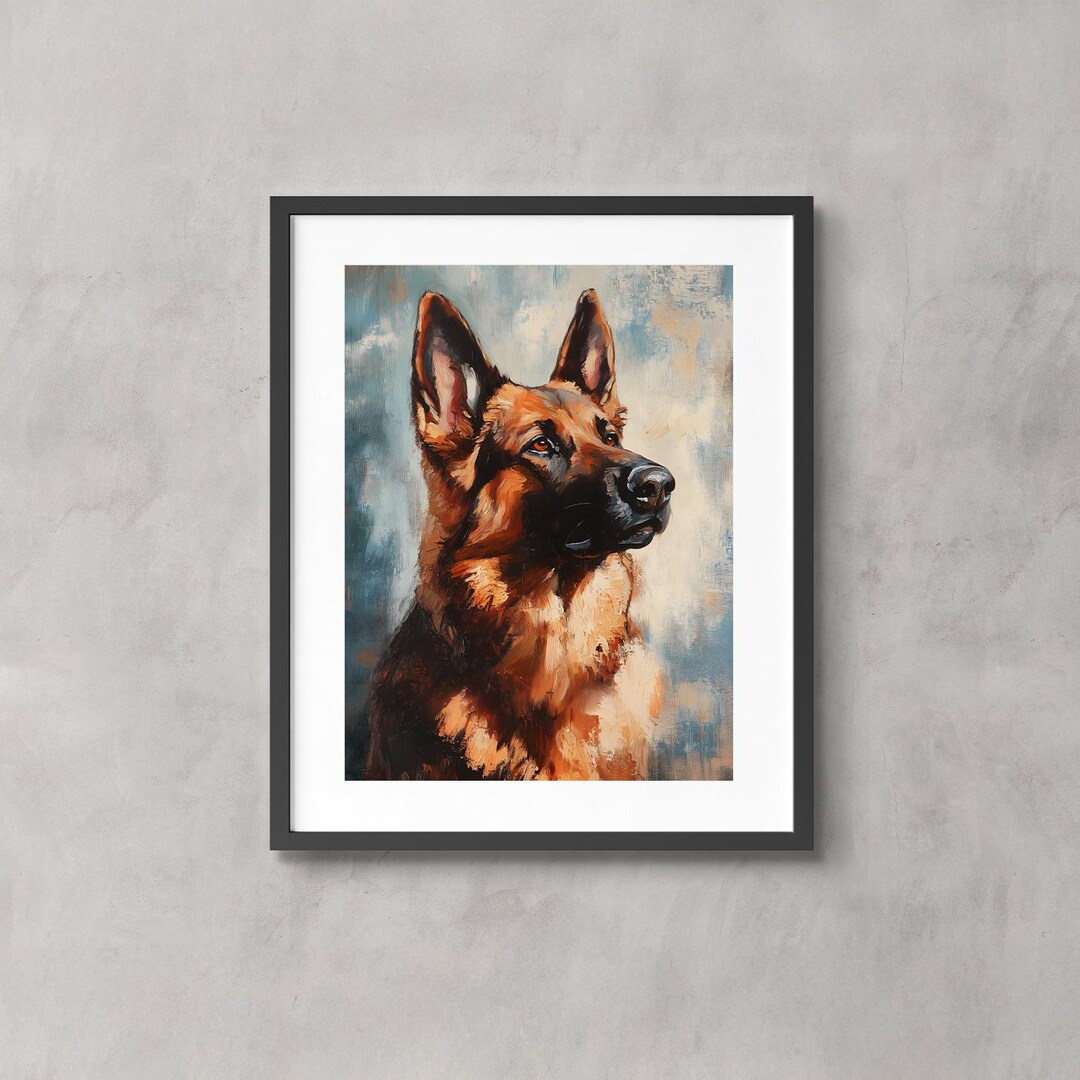 DO-006 ジャーマン・シェパード・ドッグ 油絵 - Etsy 日本