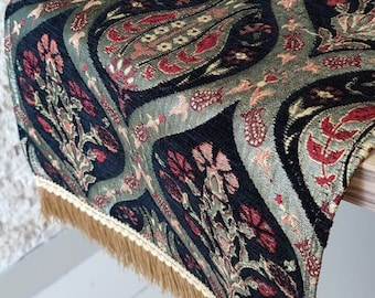 Black Tulip Table Runner: Turkish Chenille Coffee Table Decor