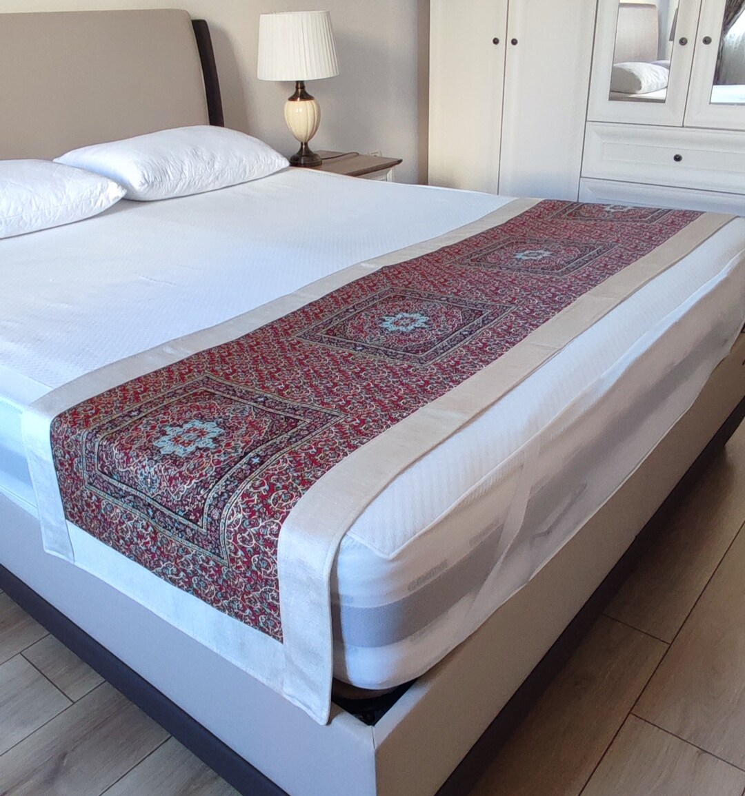 Bed Runner Example Handmade Bed Runner, Ceramic Pattern Red Color 23/82