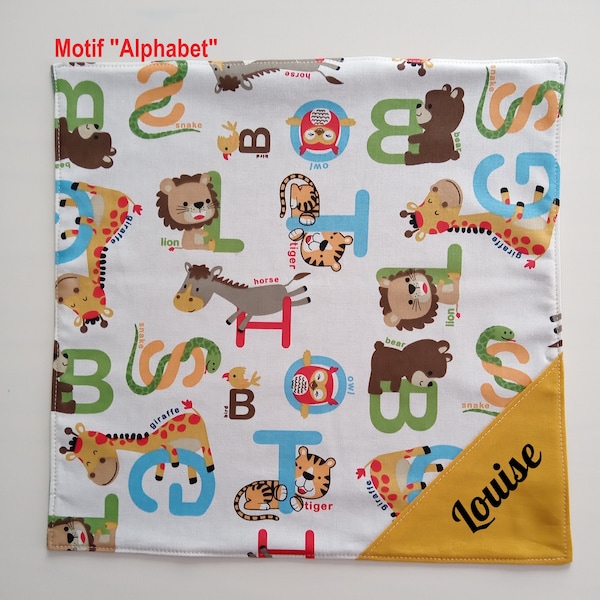 Serviette de table personnalisable pour enfant, serviette école maternelle, serviette de cantine, rentrée scolaire, serviette en tissu