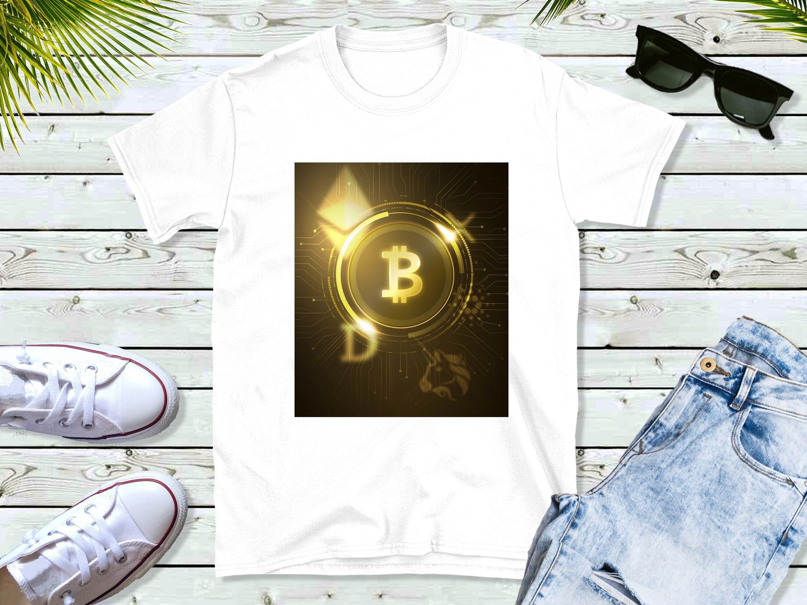 Crypto Chic Tee/Bitcoin Bling Shirt/Blockchain Style Statement/Digital Currency Couture/Bitcoin Revolution Wear