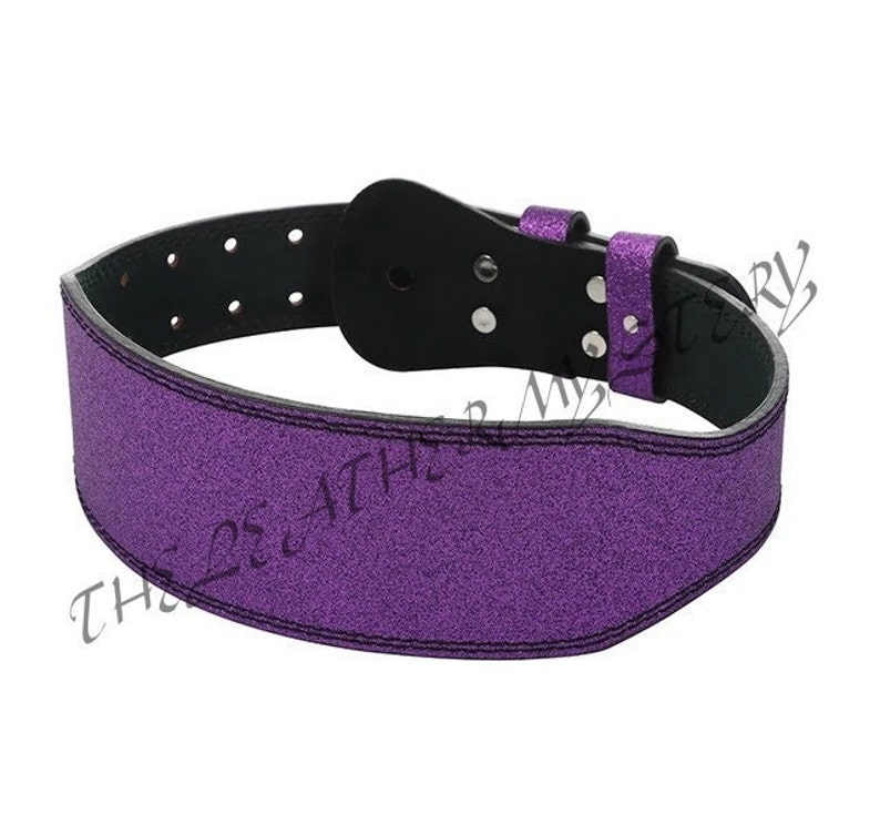 Custom Handmade Sparkling Nubuck Leather Weightlifting Leather Belt