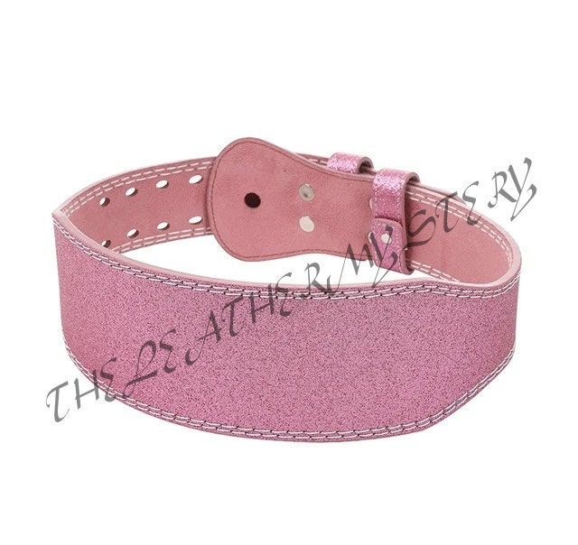 Custom Handmade Sparkling Nubuck Leather Weightlifting Leather Belt