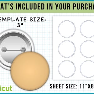 3 Inch Button Pin Template, Pinback Buttons, Pin Button Canva Template ...