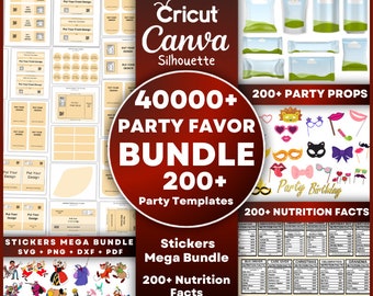 40000+ Party Favor Templates Bundle, Party Templates , Chip bag Template , Party Favors , Capri Sun , Ring Pop, Canva Editable