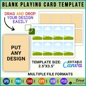 Blank Playing Card Template, Playing Card Template Svg, Poker Card Template, Editable Trading Card Template,DIY Playing Card,Canva Editable