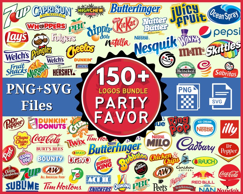 150 Party Favor Logos Bundle Logos for Party Favor Templates Etsy Ireland