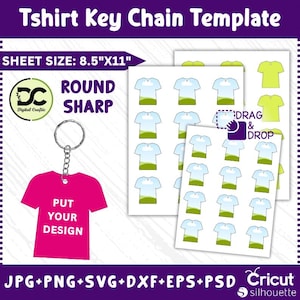 T-Shirt Keychain Template, Keychain Template, T-Shirt Keychain Sublimation, DIY T-Shirt chain, Key chain, T-shirt Key Tag, Canva drag & drop