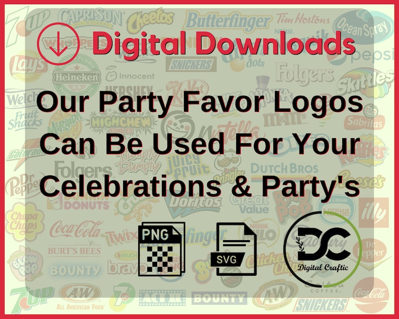 150 Party Favor Logos Bundle Logos for Party Favor Templates Etsy Ireland