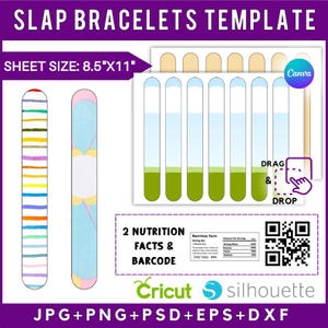 Slap Bracelets Template, Slap Bracelets mockup ,  Slap Bracelets svg, Blank Slap Bracelets Template,  Slap Bracelets, Canva Editable