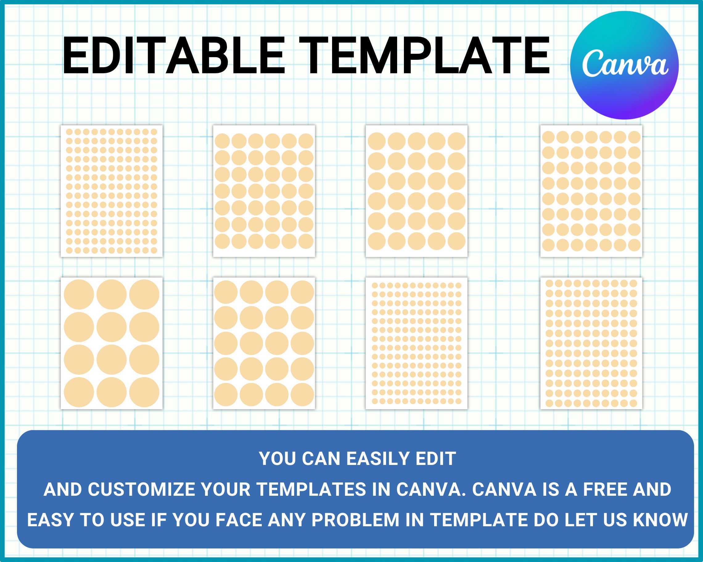 Circle Template Bundle, Blank Circle Label Template, Multipurpose