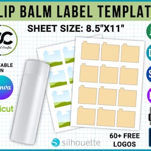 Lip Balm Labels Template, Lip Balm Label,Chapstick Label, Lip Balm Wrap Label, Sublimation Template, Lip Balm Sticker, Canva Lip Gloss Label