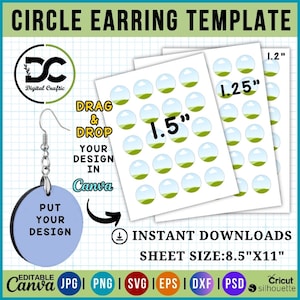 Circle Earring Template, Circle Earring Template Bundle, Circle Earring Svg, Teardrop Earring Sublimation, Earring Template, teardrop svg