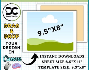 Rectangle Mouse Pad template, Mouse Pad Sublimation Template,  Mouse Pad personalized, Mouse pad SVG, Canva Mouse Pad template, drag & drop