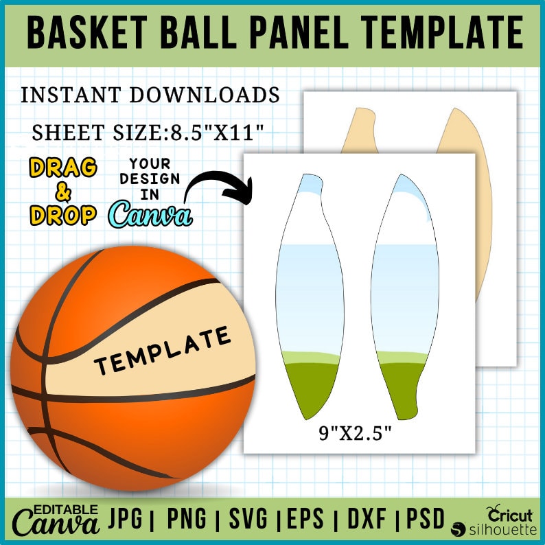 Basketball/Football Panel Template, Canva Editable (Digital Download) image 1