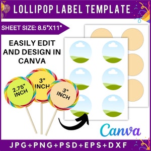 Editable Lollipop Label Template,  Lollipop Label Template SVG, Lollipop Label Template,, Lollipop Sticker Template Svg,Mockup