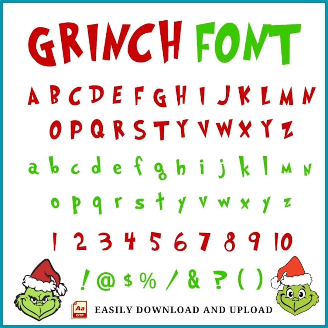 Grinch Font Grinch Alphabet Christmas Grinch Grinchy Face - Etsy