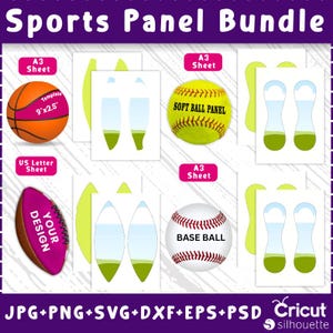 Size 7 Basketball Template Bundle, Football Panel Template, football Panel Template dieline, Softball Panel Template, Canva Drag & drop, SVG