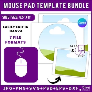 Rectangle Mouse Pad template, Mouse Pad personalized, Round Mouse Pad Sublimation Template Mouse pad SVG, Mouse Pad template, Pad Mockup