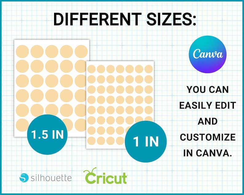 Circle Template Bundle, Blank Circle Label Template, Multipurpose ...