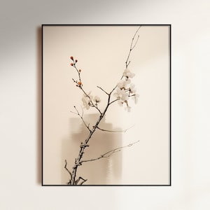 Wabi Sabi Wall Art | Japandi Wall Art | Floral Art Print | Minimalist Japandi Art | Neutral Wall Art | Japandi Artwork | Japandi Wall Decor