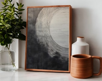 Sztuka wabi sabi w kręgu: minimalistyczny design w stylu japandi (sztuka ścienna do druku)