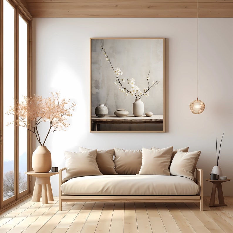 Wabi Sabi wall art in a frame