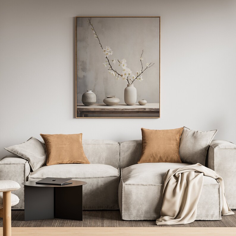 Wabi Sabi wall art in a Japanese wall art frame