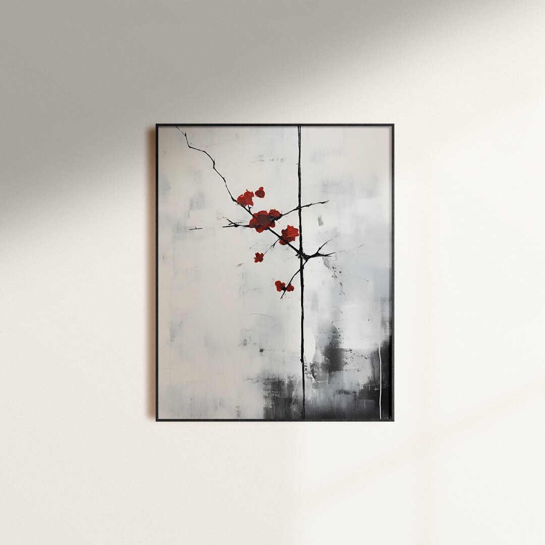 Wabi Sabi Floral Art Print: Japandi Japanese Wall Art (digital Download ...