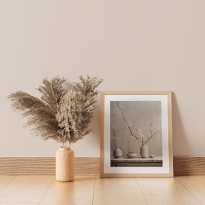 Japandi wall art in a frame