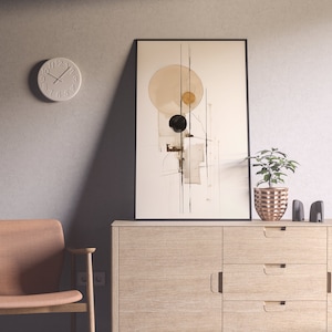 Wabi sabi japandi wall art in a frame