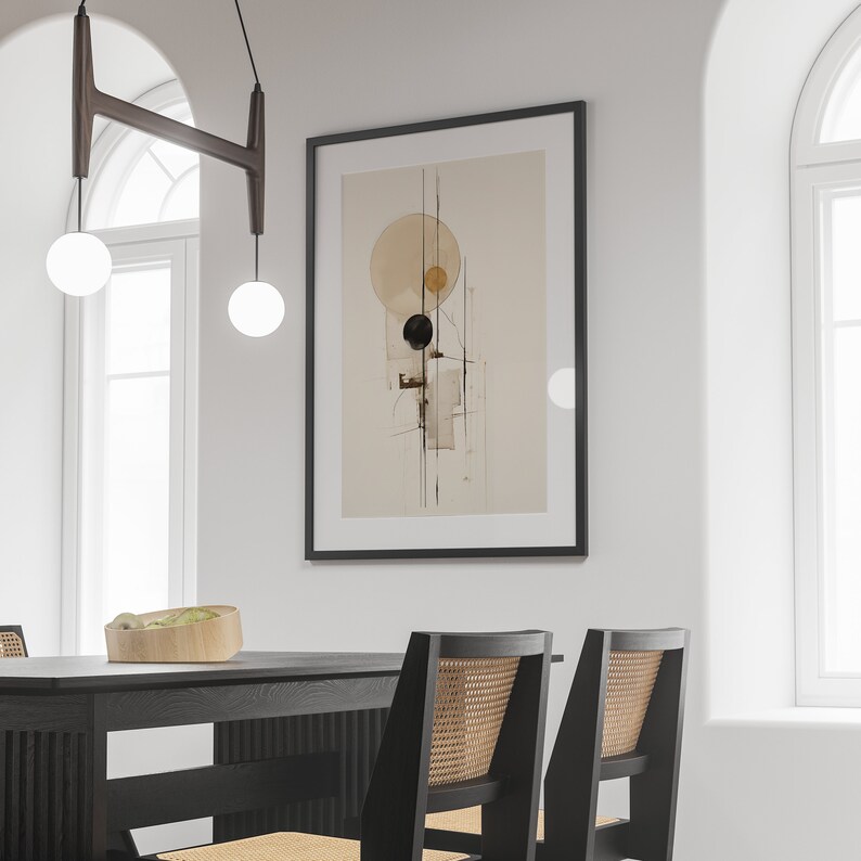 wabi sabi print in a black frame