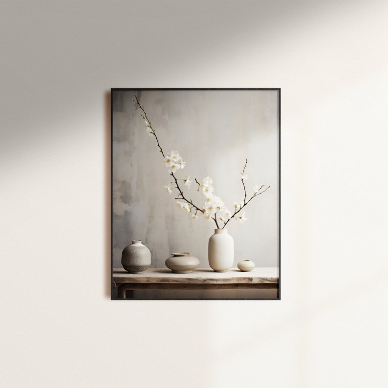 Japanese wall art in a frame