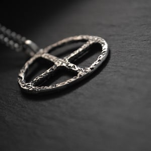 SUN CROSS silver HANDMADE pendant necklace jewelry pagan occult wheel amulet witchcraft protection celtic germanic solar worship gift