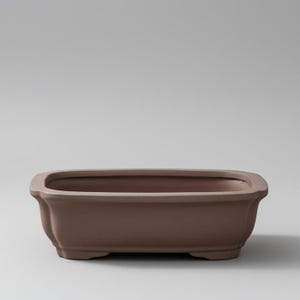 21cm Unglazed Bonsai Pot | Rectangle | 21cm x 16cm x 6cm | Brown