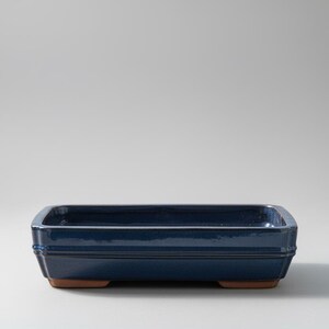 37cm Glazed Bonsai Pot | Rectangle | 37cm x 28cm x 9cm | Blue