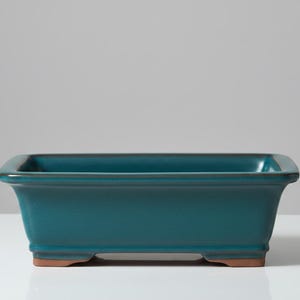 31cm Glazed Bonsai Pot | Rectangle | 31cm x 26cm x 10cm | Blue