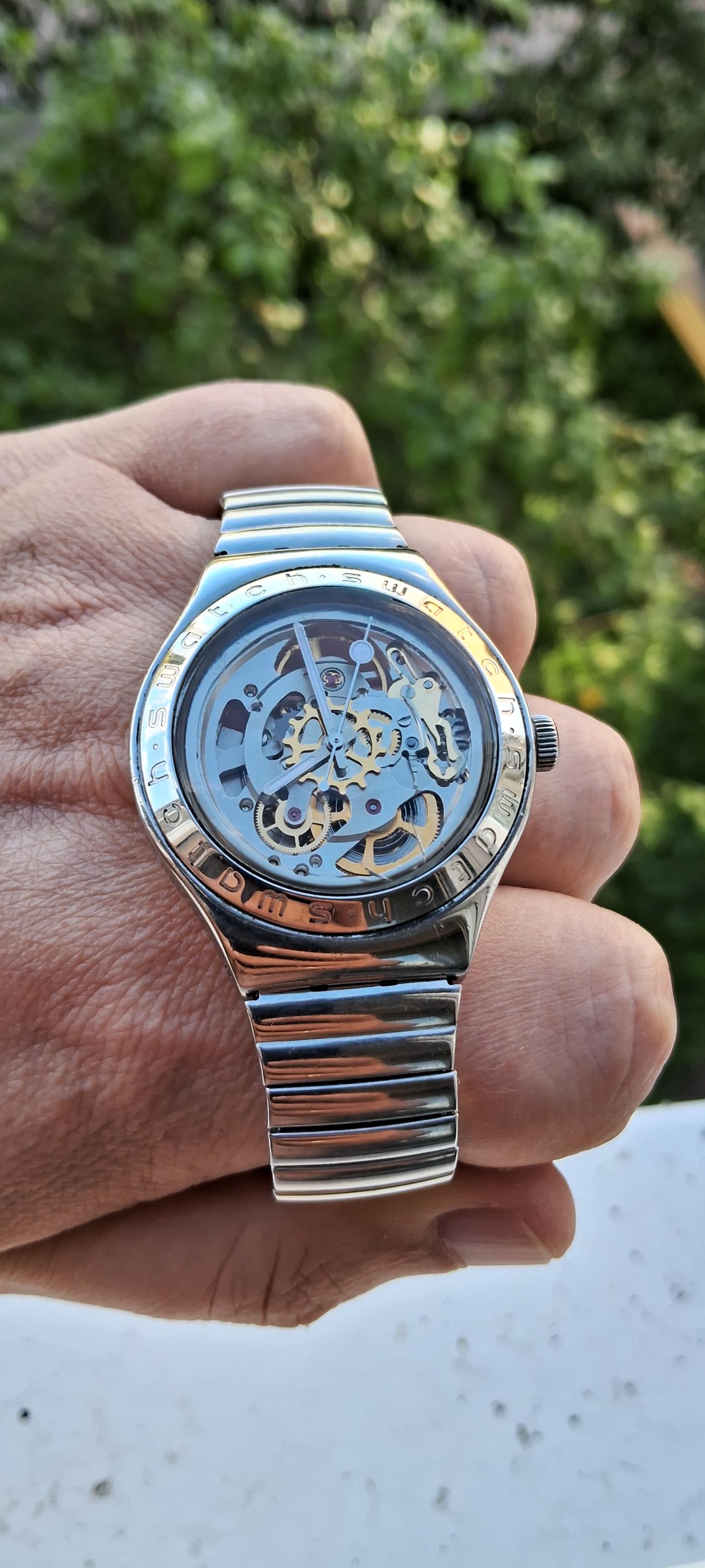 Luxury Rare Automatic Swatch Skeleton YAS100G Watch Please Note