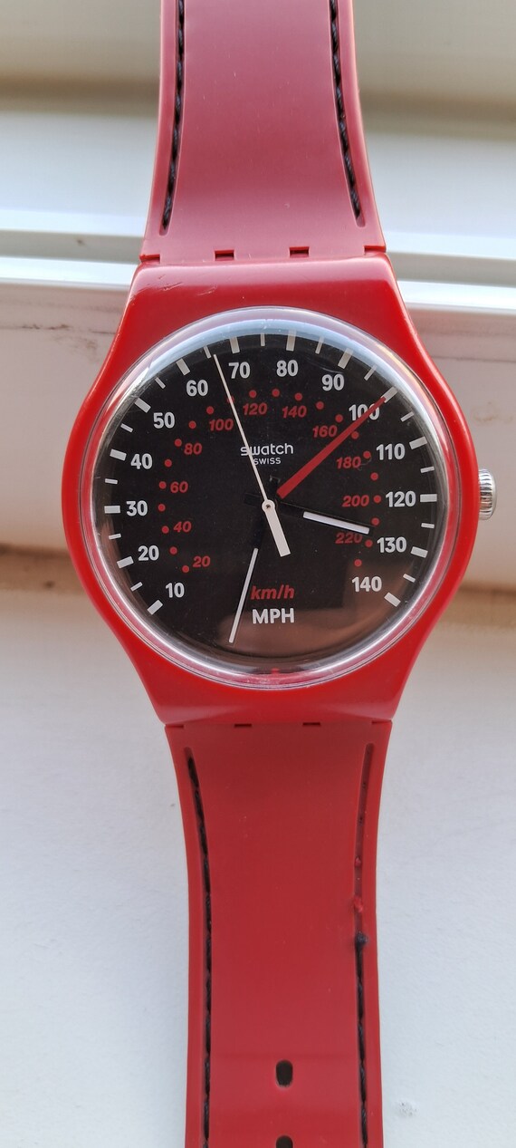 Red Swatch Watch Swatch GR162 RED PASS Watch | Classic Red Swatch Gent  main image 4