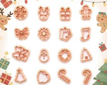 Christmas Polymer Clay Cutter Set – DIGITAL DOWNLOAD | 16 Holiday STL Files For 3D Printing