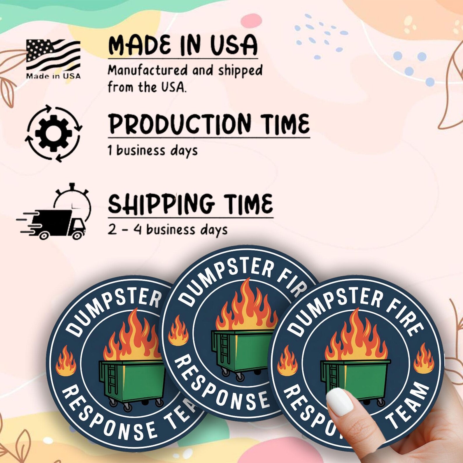 3x Dumpster Fire Response Team Sticker, Funny Sarcastic Sticker for ...