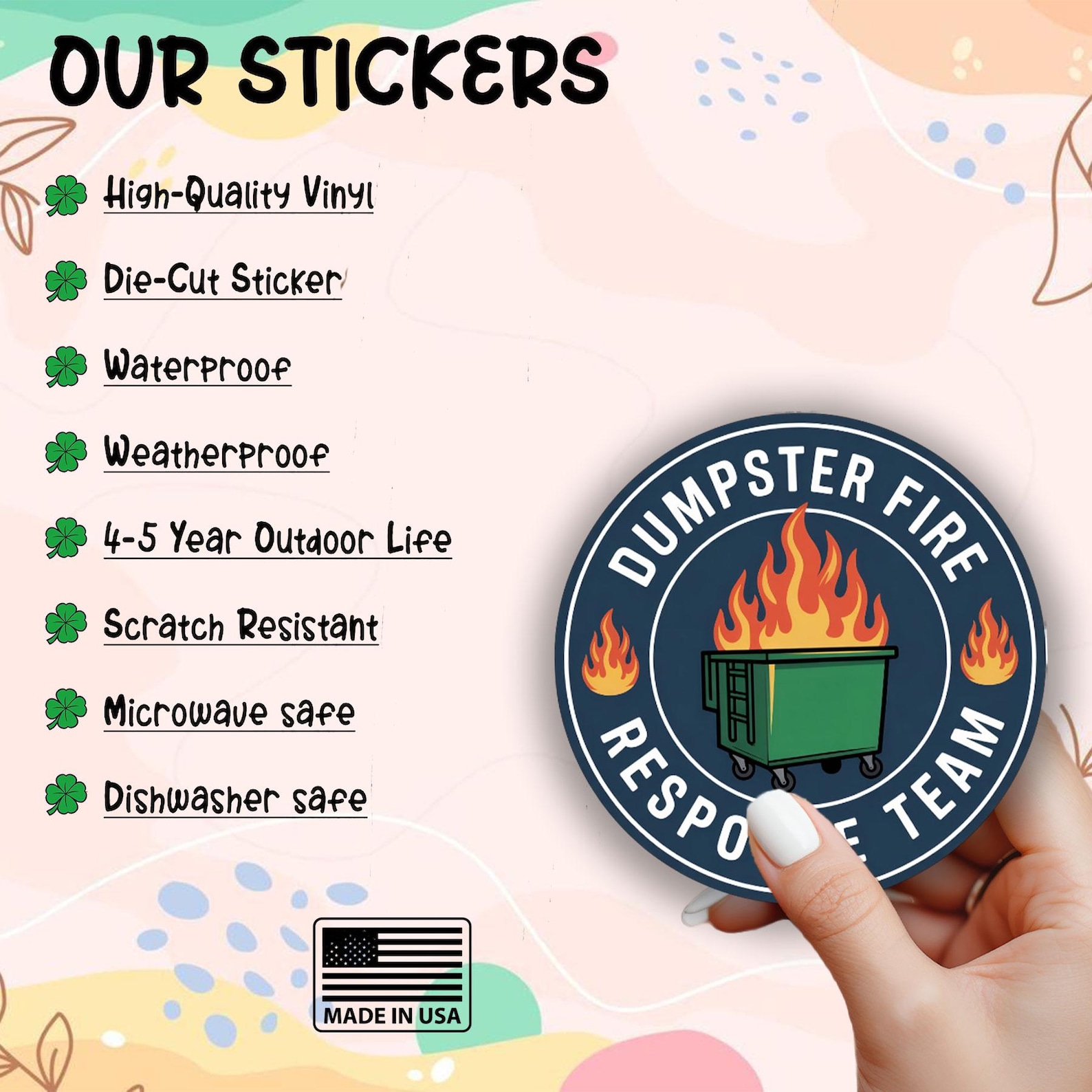 3x Dumpster Fire Response Team Sticker, Funny Sarcastic Sticker for ...