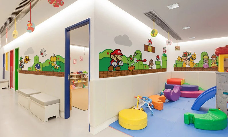 Super mario wall decal Luigi wallpaper King Koopa wall stickers 3 combo set image 1