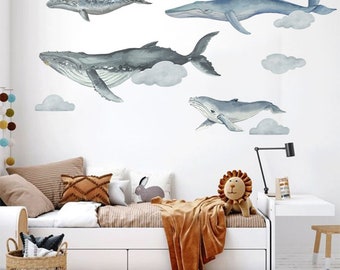 Whale Wall Decal | Removable Under Water Wall Art